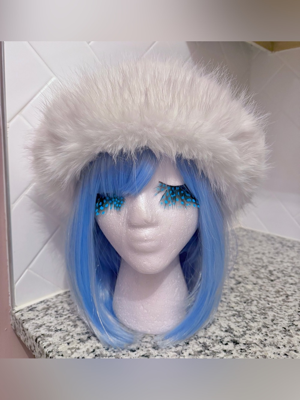 NWT Juicy Couture White Faux Fur Bucket Hat